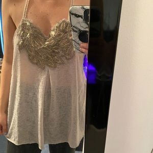 Beaded detail sleeveless Free People top